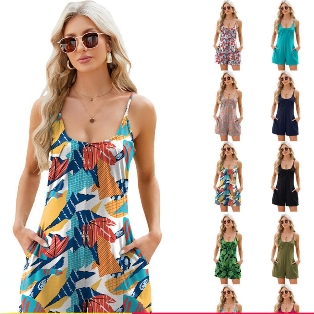 Fashionable Women's Jumpsuit Comfortable and Casual  Pants Suspender Jumpsuit Pants