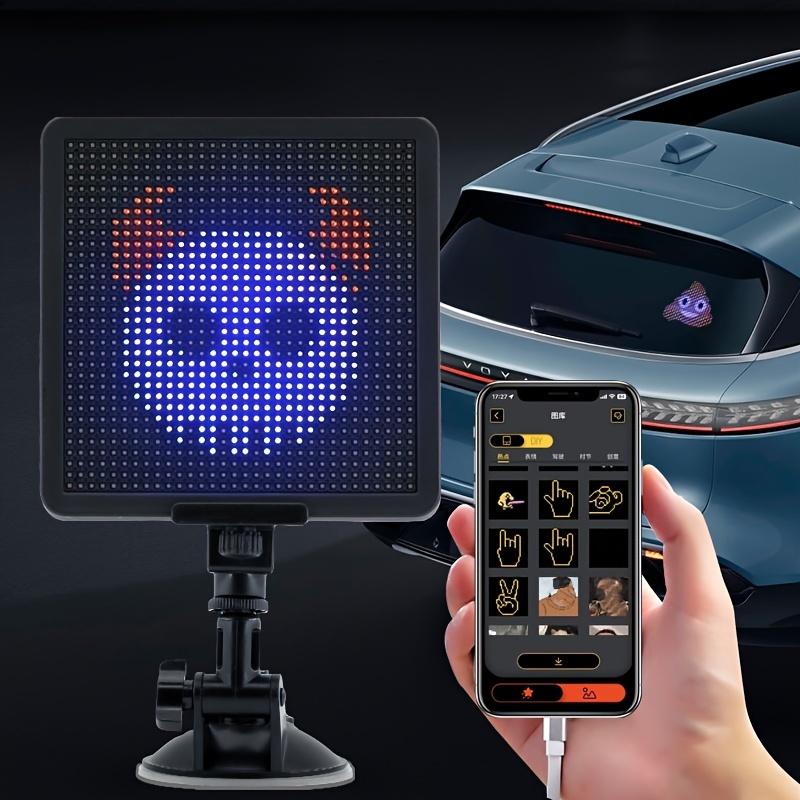 Gjør-det-selv-rullende LED-skiltmatrisepanelskjerm bil bakvindu logo klistremerke LED-lys smarttelefon app kontroll LED billogoskjerm