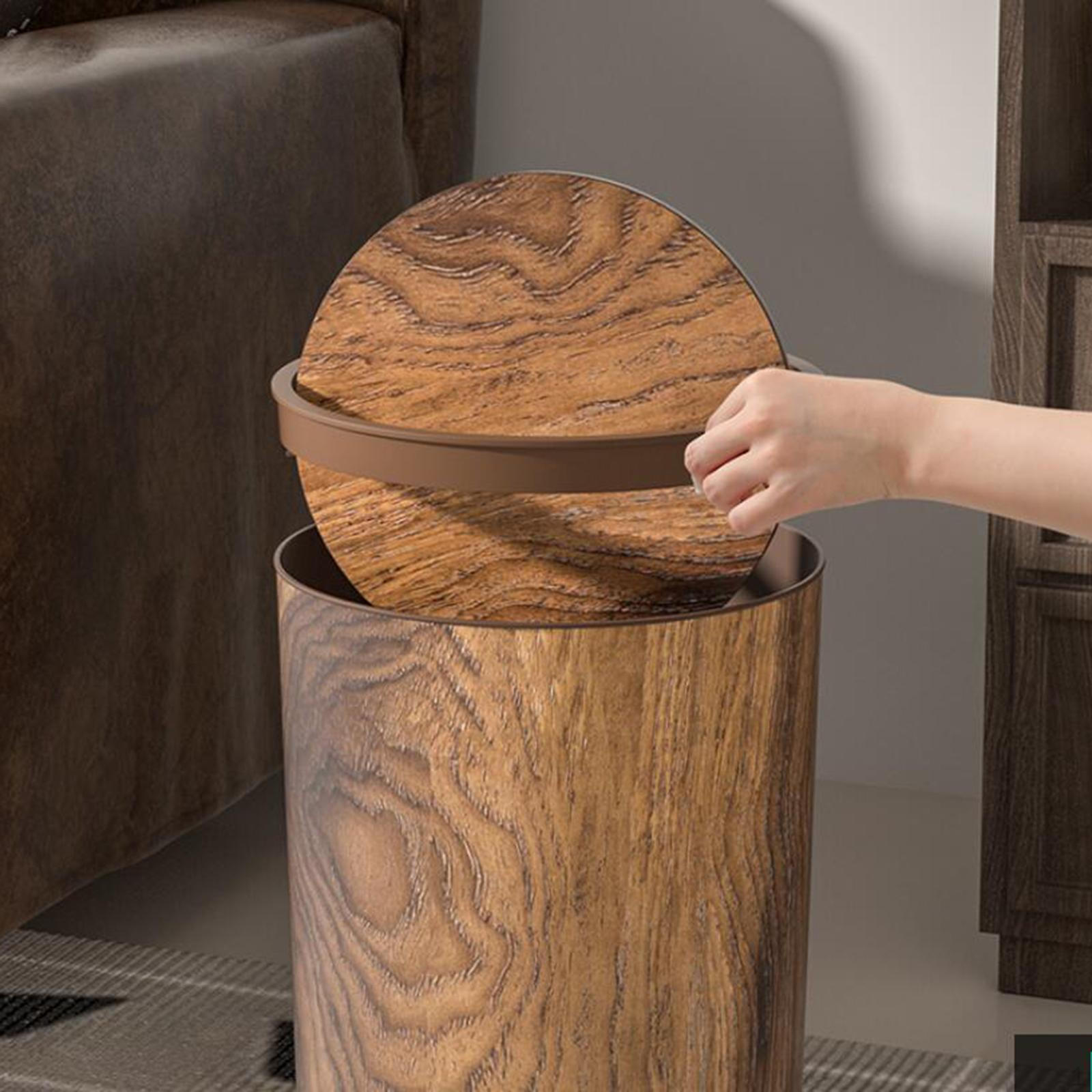 

Компактный мусорный бак с дизайном под дерево для ванной комнаты и спальни S