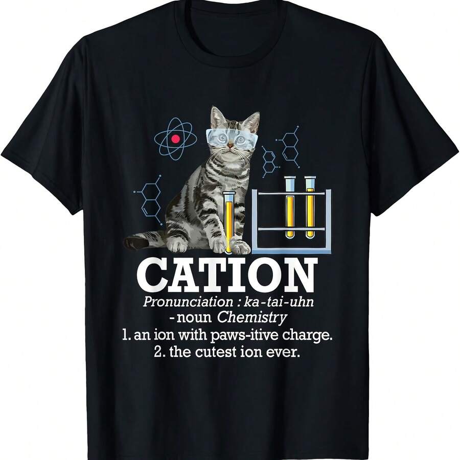 Cation Geeky Science Humor TShirt for Chemistry Lovers S