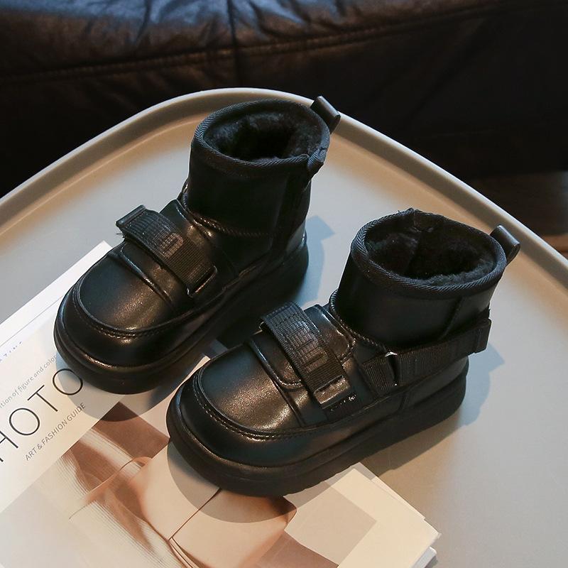 Children's Snow Boots 2025 New Winter Cotton Boots Warm and Non-slip Boys' Snow Boots Medium and Older Children's Velvet Girls' Cotton Shoes