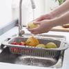 Drain Basket Bowl Rack Kitchen Fruit Basin Storage Rack Sink Retractable Sink Storage Rack Multifunctional Drainage Basket For