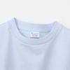 Champion Short Sleeve Crew Neck Cotton USA Relax Script Garment Pale Sax Women's Shirt, 100% Fit, Logo, Wash, (CW-B322)