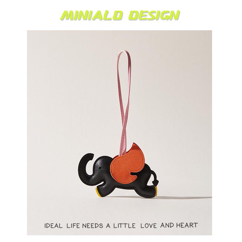 Playful Leather Dumbo Bag Charm Pendant