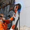 Lixadora de Gesso Acartonado, Lixadora Elétrica de Gesso Acartonado 950W, Ferramenta de Remoção de Teto com Pipoca com 7 Velocidades Variáveis 1000-2300 RPM, Luz LED de Deck Duplo, Dobrável &