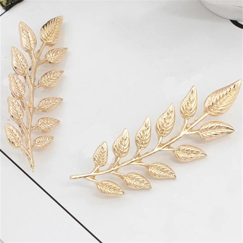 2pcs a pair Wheat Brooch Fashion Vintage Men Shirt Suit Collar Pins Golden Tree Leaf Brooches Clothing Accessories Jewelry Party Gifts