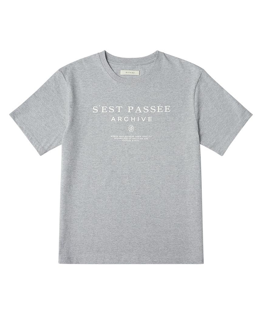 Siyajyu Sitp5133 Archive Printed Short Sleeve T-Shirt_Melange Gray