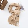 Cotton Solid Color Scarf for Women Winter Warm Wool Cashmere Scarf Autumn and Winter Women's Shawl Scarf Korean Style Atmosphere