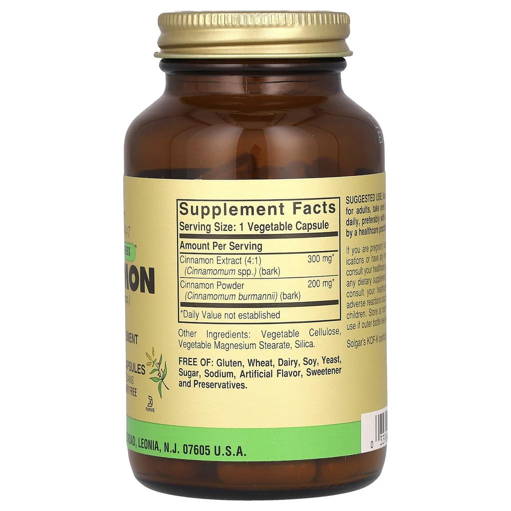 Complete Potency, Cinnamon, Veggie Capsules 100