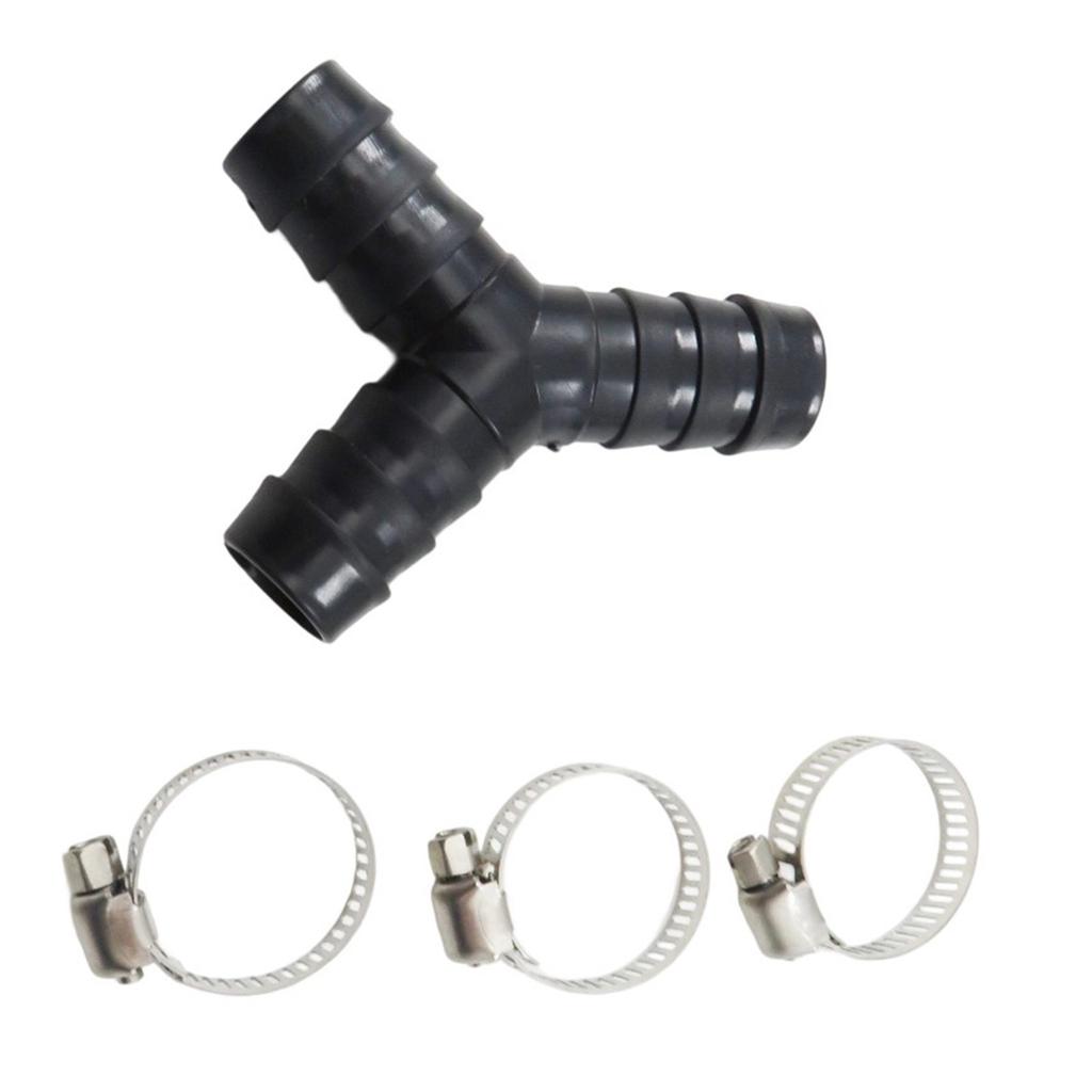 Y-formet dreneringskobling Svart plast forlengerør for vaskemaskin 20 mm diameter Lekkasjesikker Slitesterk rørfittings