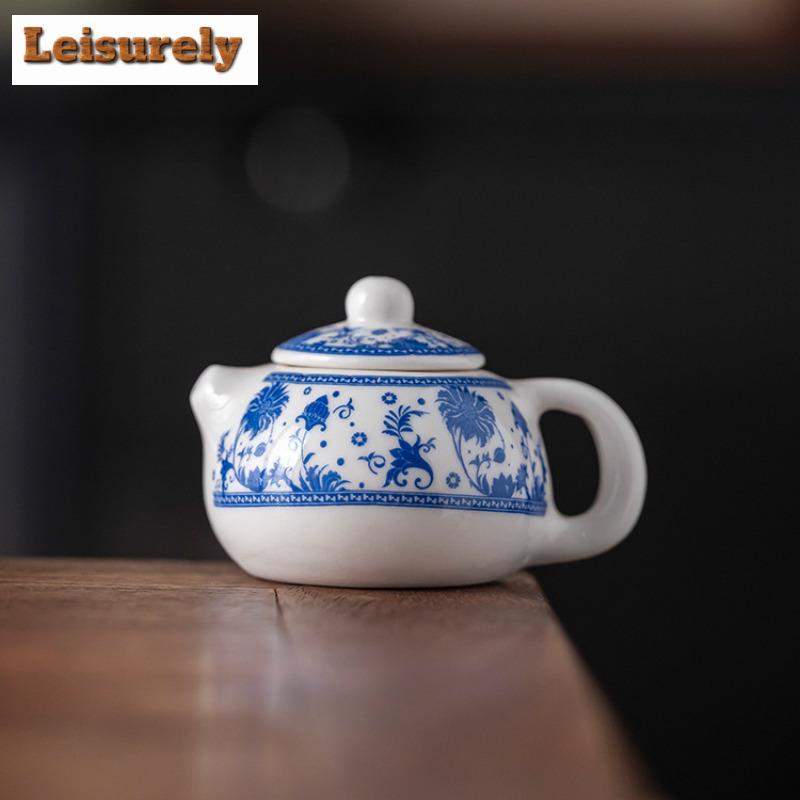 20ml Fingertip Blue And White Mini Teapot Tea Play Toys Small Tea Table Tea Pet Ornament Pocket Teaset Tea Ceremony Accessories
