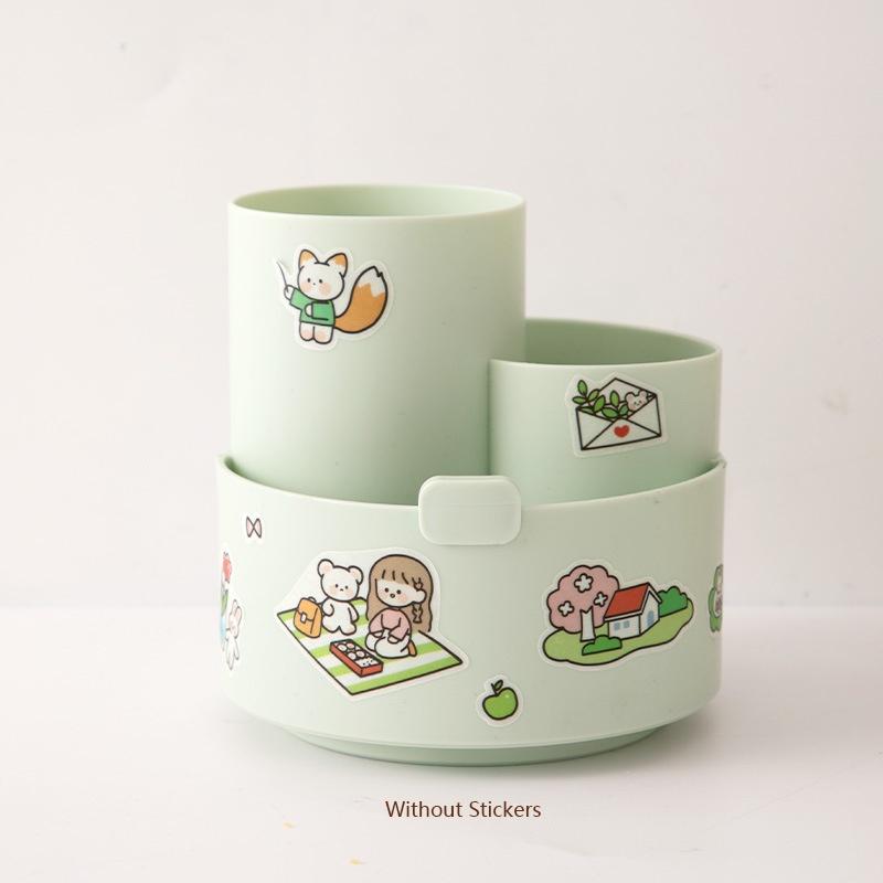 Multifunktionaler Schreibtisch-Stifthalter mit 3 Fächern und Drehfunktion