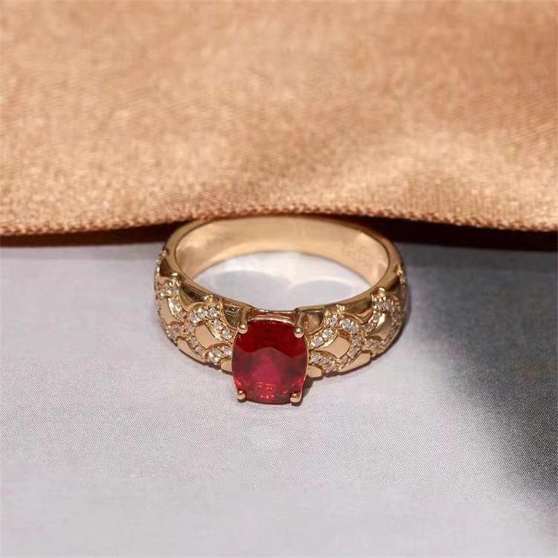 Elegant Ruby Gemstone Ring for Women - Cool, Versatile Xiaohongshu Style