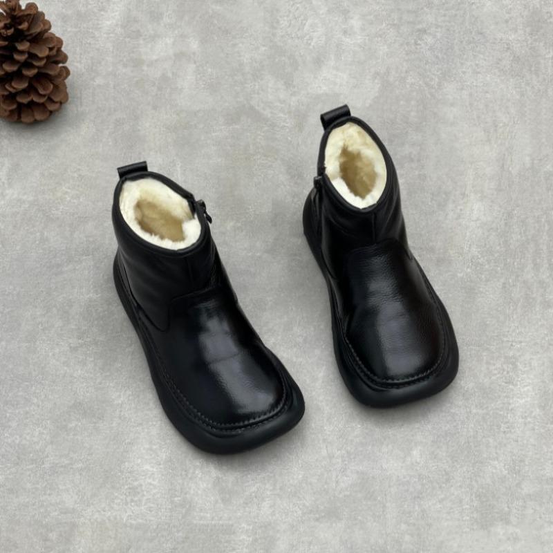 

Retro Ankle Boots, New Style Boots, Casual and Versatile Snow Boots, Thick-soled Side-zipper Women s Shoes 35 чёрный