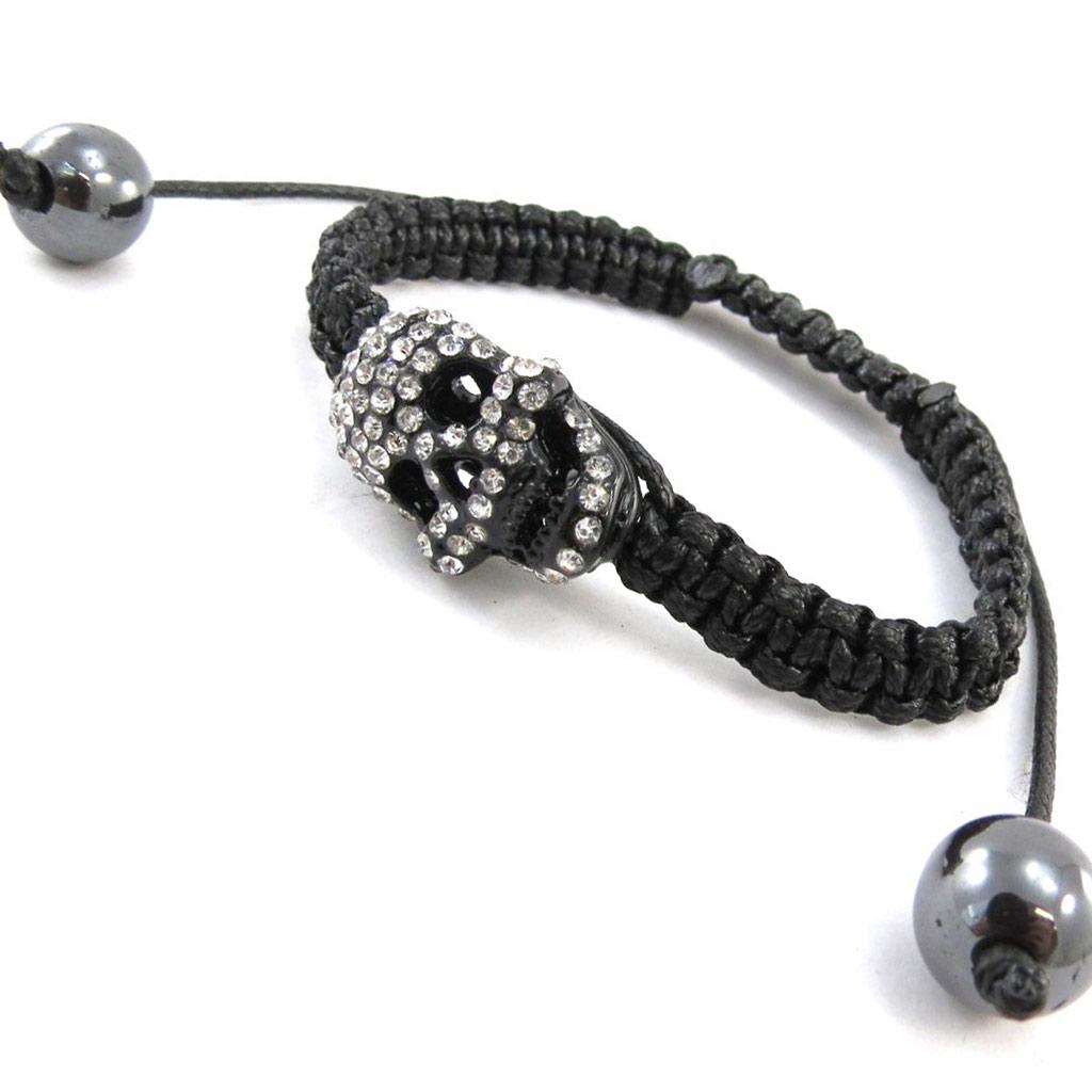 Les Trésors De Lily [J1718] - Czarna designerska bransoletka „Skull” Shambhala