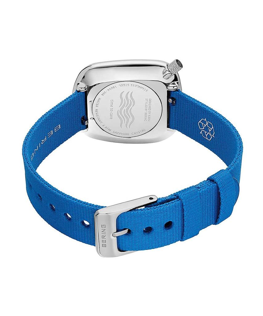 BERING Pebble 18034-308 unisex watch blue stainless steel mesh strap sapphire glass