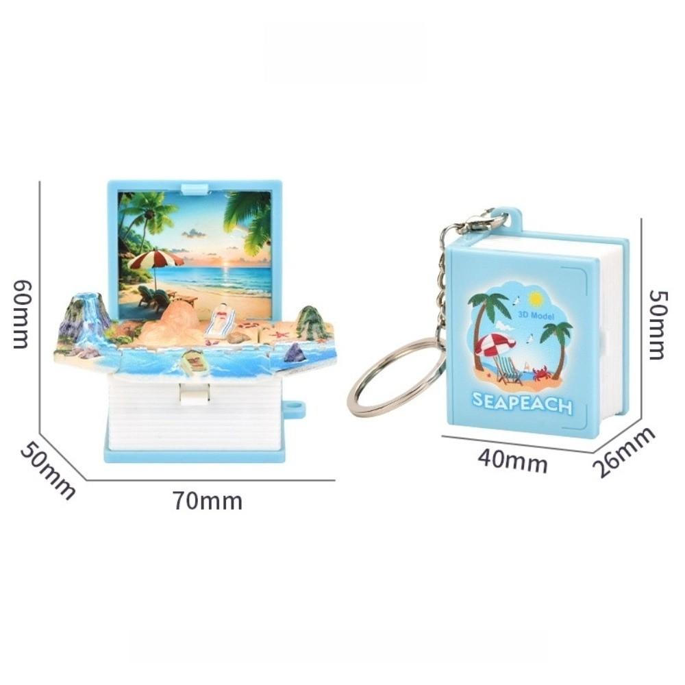 Mini Size Fold Book Keychain Foldable Backpack Pendant New 3D Key Chains  Birthday Gift E
