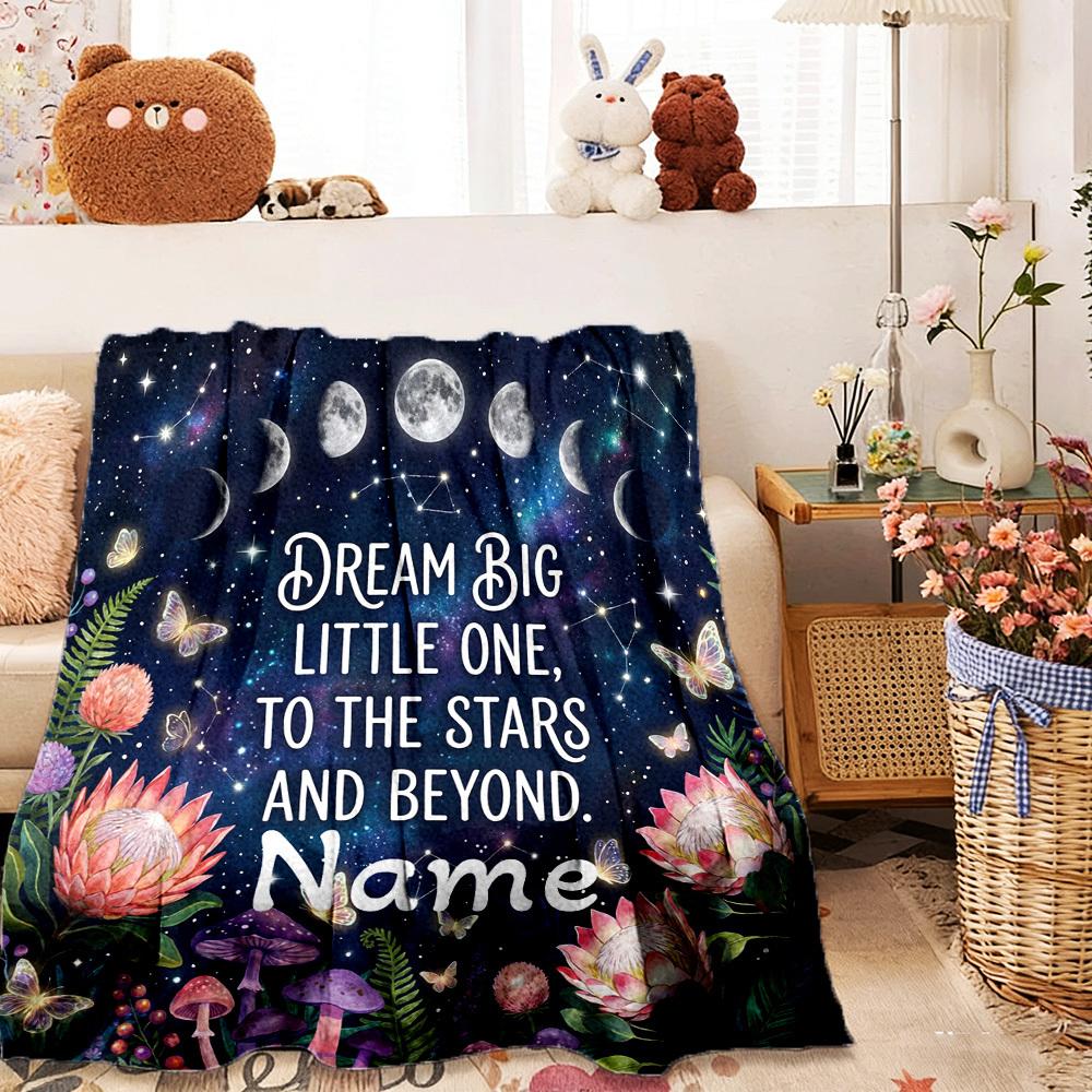 Dream Big Little One To The Stars And Beyond Home Customize Your Name Customize Your Name Blankets Comfortable Soft Lightweight Allseason Multipurpose