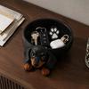 Dackel Aufbewahrungsschale 3D-gedruckte Schale, Harz Hundeförmiger Schreibtisch-Organizer für Schlüssel Schmuck, Dekorative Skurrile Wohnaccessoires Schälchen,