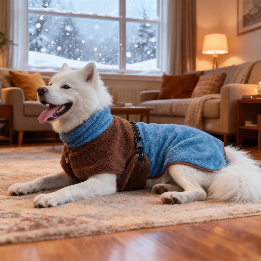 Autumn and Winter New Pet Clothes Lamb Wool Double-layer Dog Clothes Jacket Small Medium and Large High Neck Warm Dog Clothes