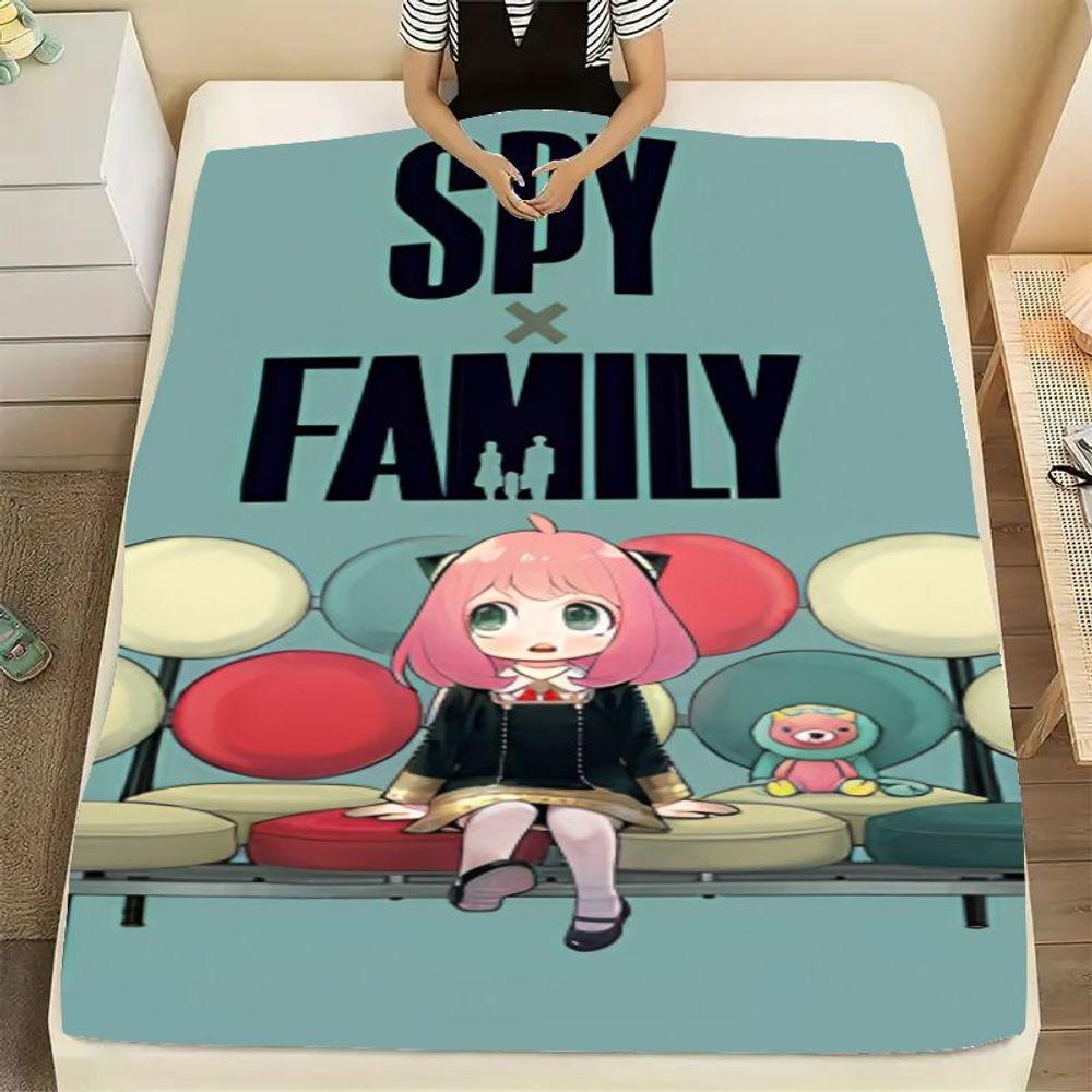 

SPY × FAMILY Cartoon Character Plush Blanket - Super Soft Throw Blanket Featuring Pink Hair Girl with Cat Ears and Whimsical Gre 75x90cm