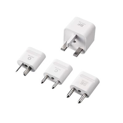 ELECOM Overseas Power Conversion Plug Set of 4 Double Safety Design White (SE/C/O/BF) T-HPSETWH