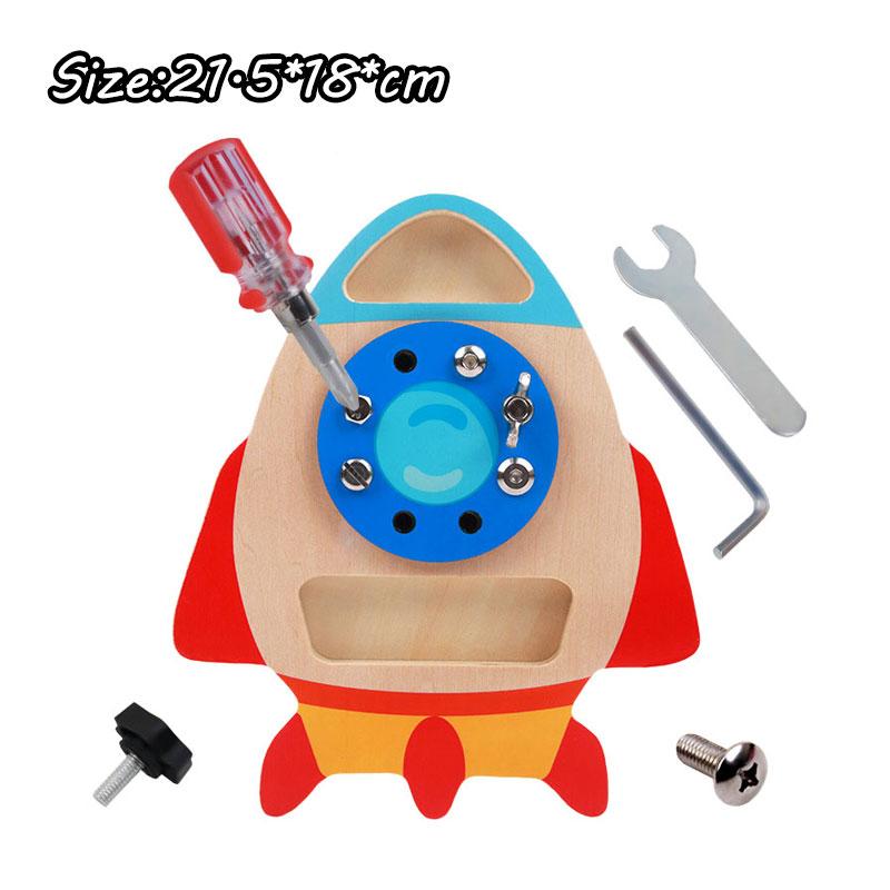 Montessori Screw Activities Sensory Toys Kids Pretend Play Tool Wooden Set Fine Motor Training Educational Toys For 3+ Year Old