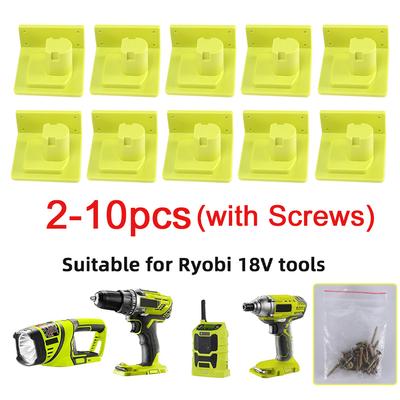 2~10Packs For Ryobi Holder 18V Battery Adapter Drill Mount Dock Case Suitcase For The Power Tools Storage Accessories Tool Brack
