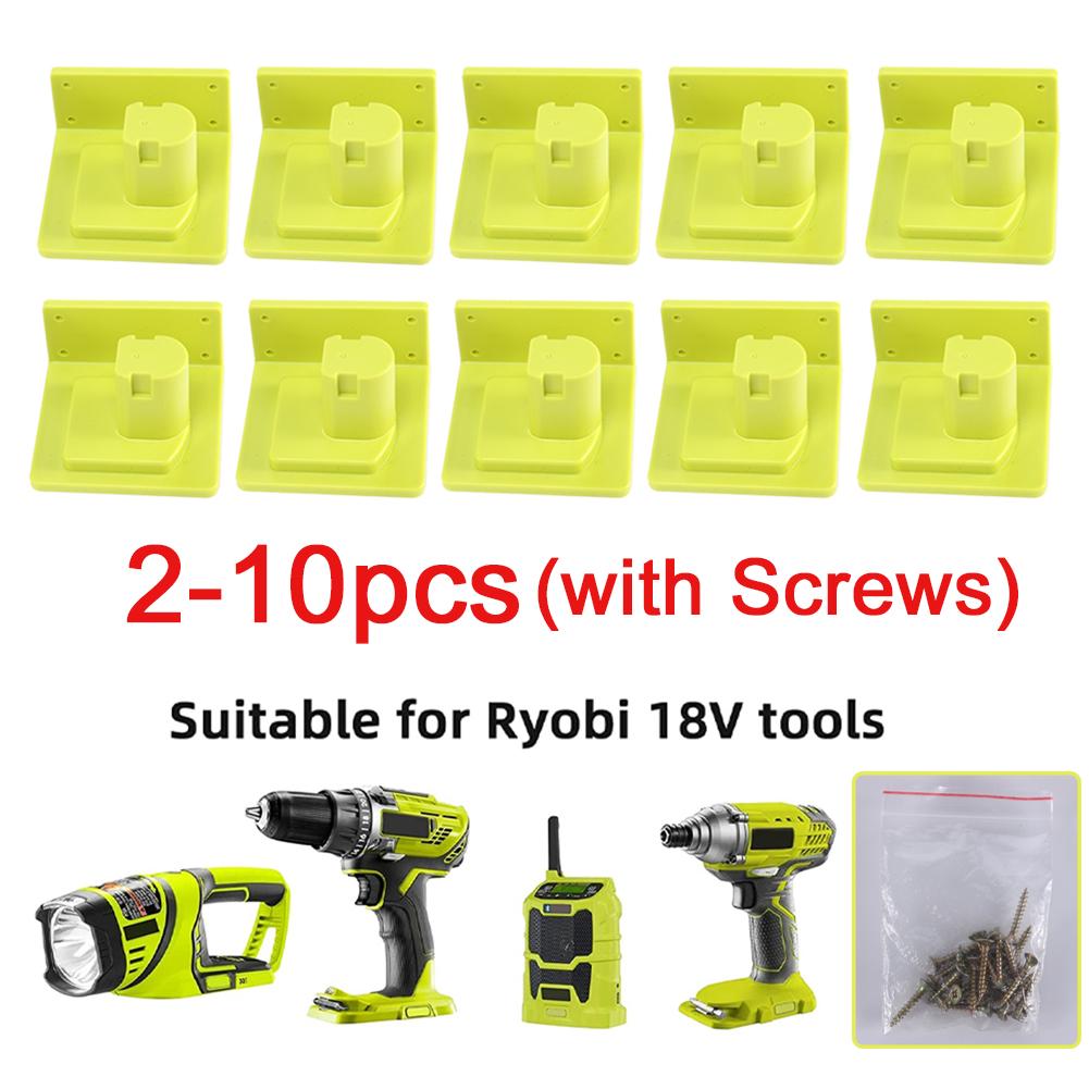 2~10Packs For Ryobi Holder 18V Battery Adapter Drill Mount Dock Case Suitcase For The Power Tools Storage Accessories Tool Brack