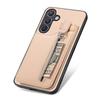 For Samsung Galaxy S25+ Case Leather Phone Back Cover with Zipper Card Holder Kickstand