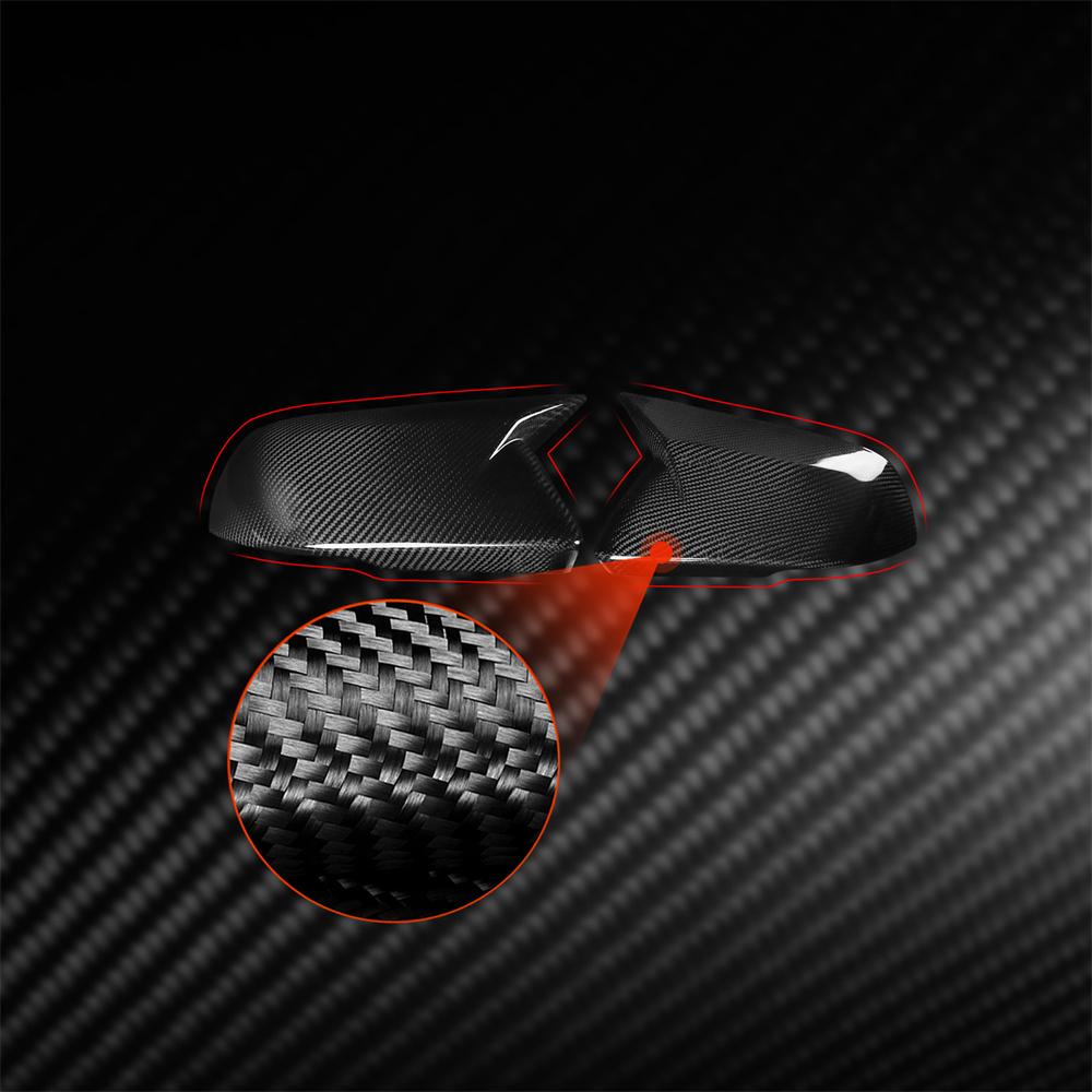Carbon Fiber Side Mirror Cover Caps For Ford Mustang w/ LED Turn Signal 2015-17