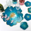 Coaster Silicone Molds Floral Cup Mat Handmade Mould for Epoxy Resin Casting Agate Slices Cup Tray Holder DIY Desk Decor