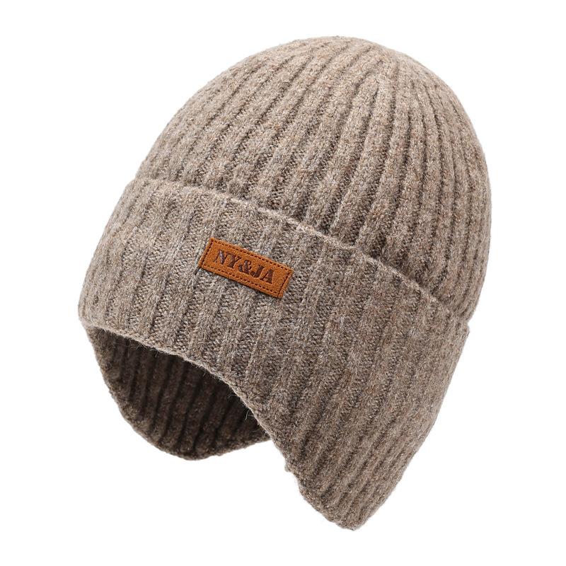 

Мужская зимняя теплая бархатная толстая шапка для велоспорта, шерстяная шапка, защита от холода, защита ушей, вязаная шапка хаки