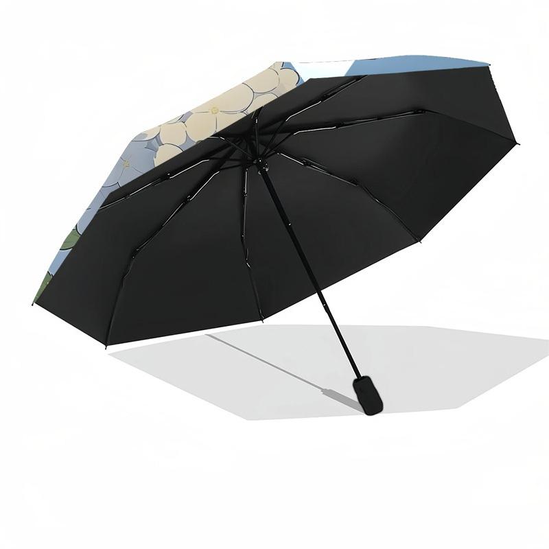 1PC Bunny Flower Automatic Folding Umbrella - Compact 8-Rib Design, Durable Plastic & Iron, Lightweight for Outdoor Daily Use, Festive Gift009