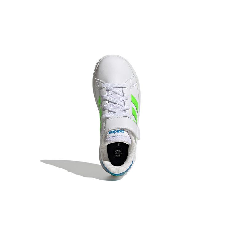 Adidas Neo Grand Court 2.0 El K Comfortable Casual Durable Low-Top Skate Shoes Kids Sneakers White Green GW6515