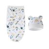 Cartoon Blanket Hat Set Cotton Infant Swaddle Blanket Newborn Photography Blanket  Infant Care