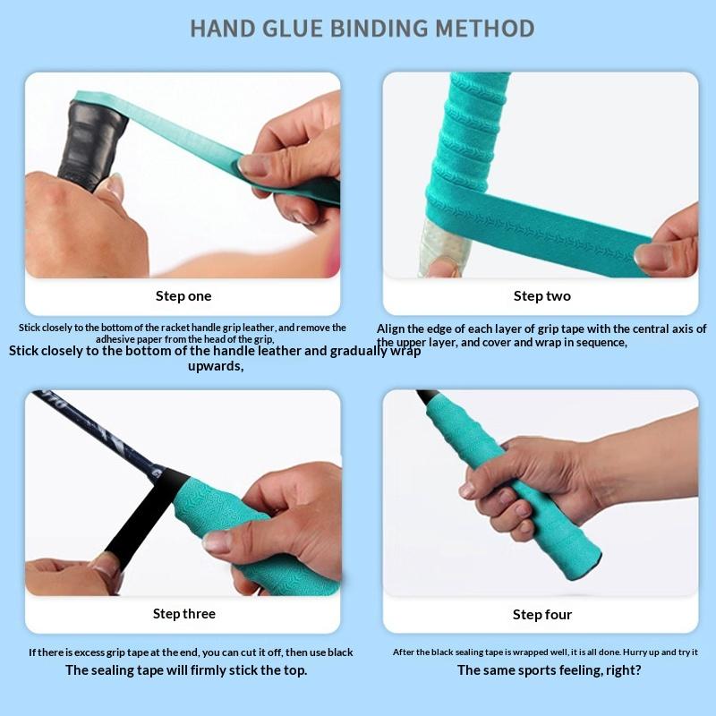 Badminton Hand Rubber Anti-Slip Racket Grip Sport Overgrip Tape Tennis Overgrips Sweatband Racket Shock Absorption Grip Tape