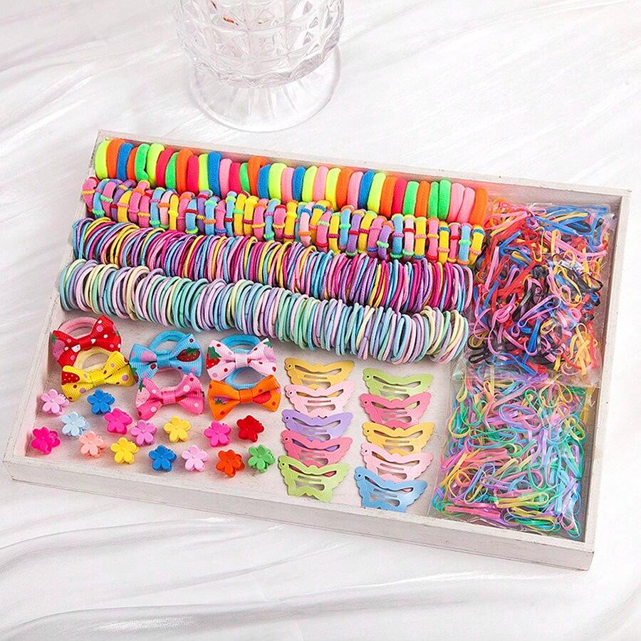 Children's Hair Accessories Gift Set: Hair Clips, Hairpins, Baby Ties, and Princess Hair Ropes