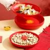 Red Happy Plate Xi Character Fu Character Festive Chinese New Year Red Plate New Home Moving Home Wedding Gifts Fruit Plate Plate