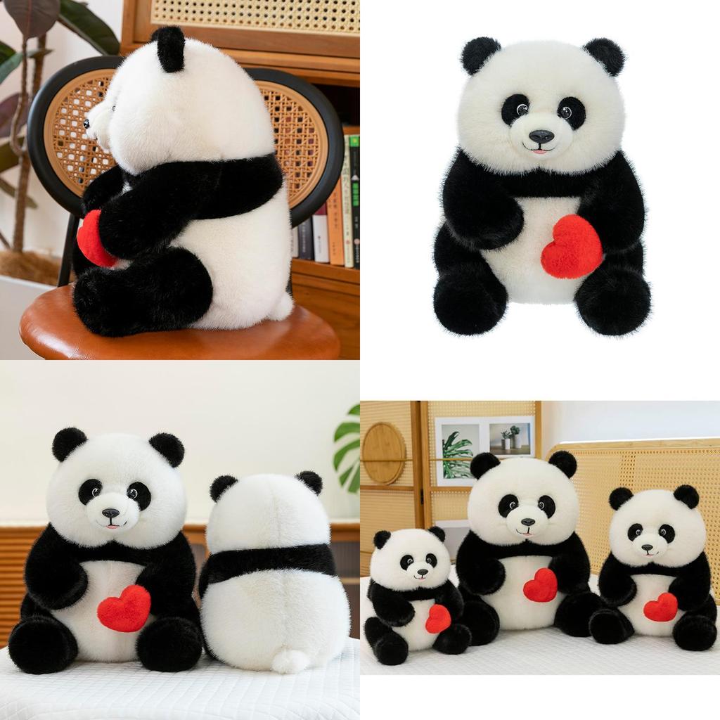 Panda Plush Toy With Soft Short Plush And Pp Cotton Filling For Kids Gift
