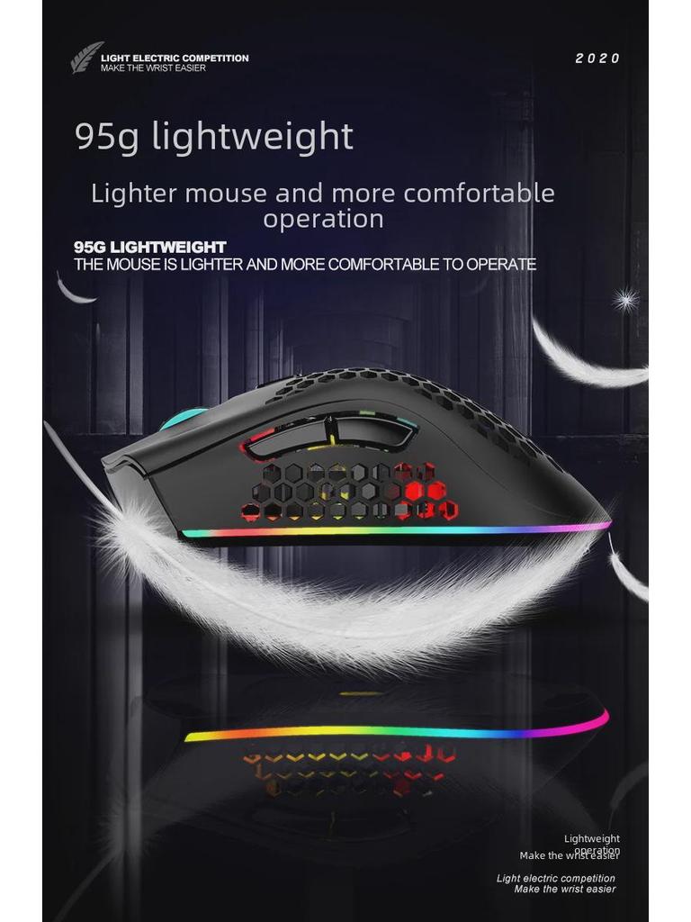 Viper BM600 Wireless RGB Gaming Mouse - Lightweight, Luminous Design for Office & E-Sports
