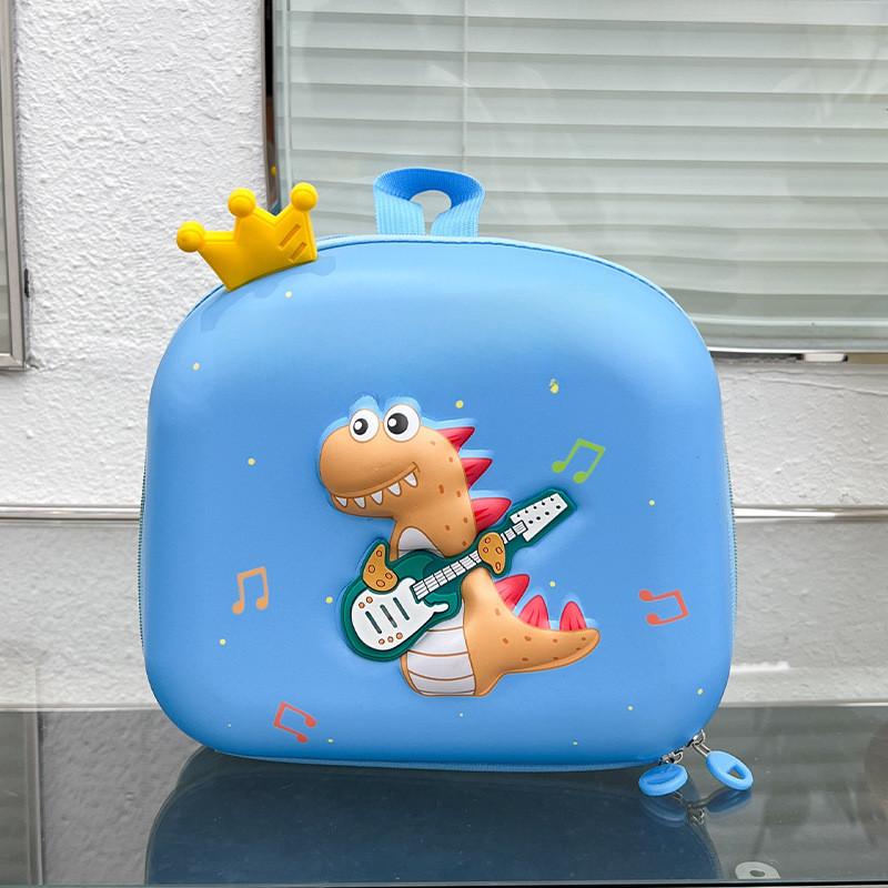 Trendy Led Flashing Children's Eggshell Backpack With Cute Dinosaur And Rabbit Design