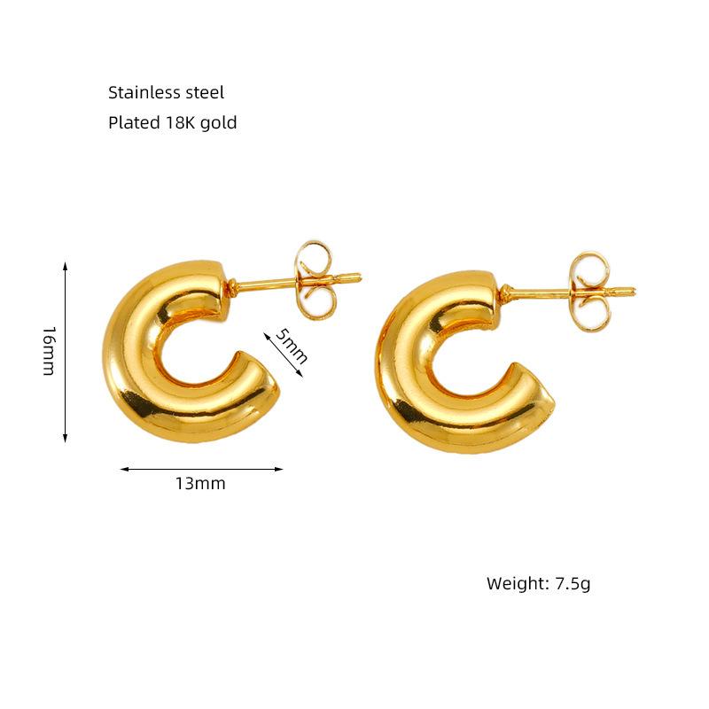 

Geometric Stainless Steel Earrings Fashion Light Luxury New Men s Straight Hair