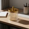 Trim Canister Gilded Pattern Round Decorative Container Elegant Design Lidded Storage Jar for