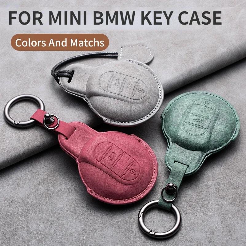 Auto-Fernschlüssel-Hülle für BMW Mini COOPERS COUNTRYMAN ONE JCW CLUBMAN F56 F55 F54 F57 F60 Roadster Leder-Schlüsselanhänger