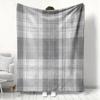 Graue karierte Flanelldecke Klassischer Tartan Überwurf für Sofa Couch Gemütlich Warm Wohnkultur Geschenk Tragbar Weiche Decke
