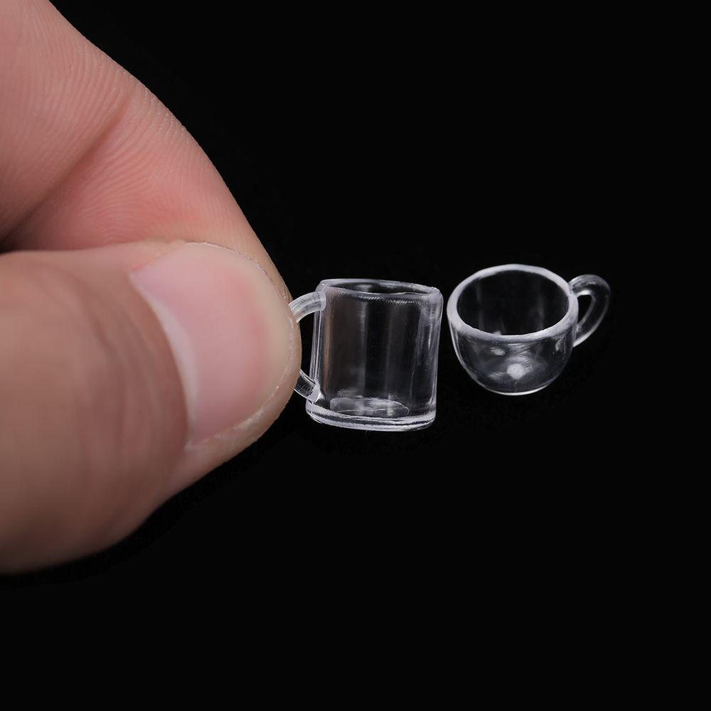 17PCS/Set Transparent DIY Toys Doll Kitchen Simulation Cookware Mini Cup Ice Cream Bowl Miniatures Goblet