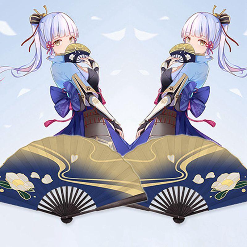 Costum Cosplay Kamisato Ayaka Genshin Impact Pentru Femei Cu Perucă Evantai Și Saboți
