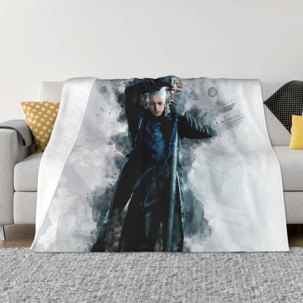 DMC - Vergil watercolor Throw Blanket Gift Luxury Thicken anime Blankets 75x90cm