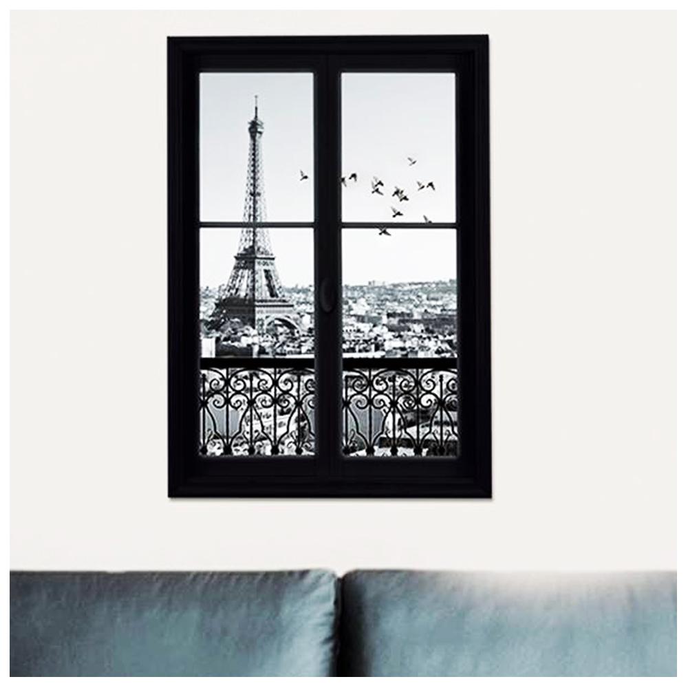 Les Trésors De Lily [M9128] - Trompe L'oeil Sticker 'View of the Eiffel Tower' (50x70 Cm)